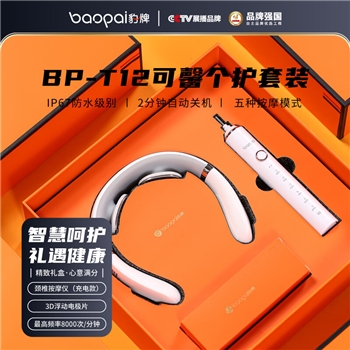 豹牌按摩器健康套装保温杯颈椎按摩仪电动牙刷筋膜枪充电宝组合母亲节礼品送爸妈老婆男女朋友生日礼物 BP-T12颈椎按摩仪+电动牙刷