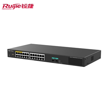 锐捷24口千兆PoE监控交换机RG-YS126GS-P PoE功率230W 满载24台400W摄像头 千兆上联接口 6KV防雷